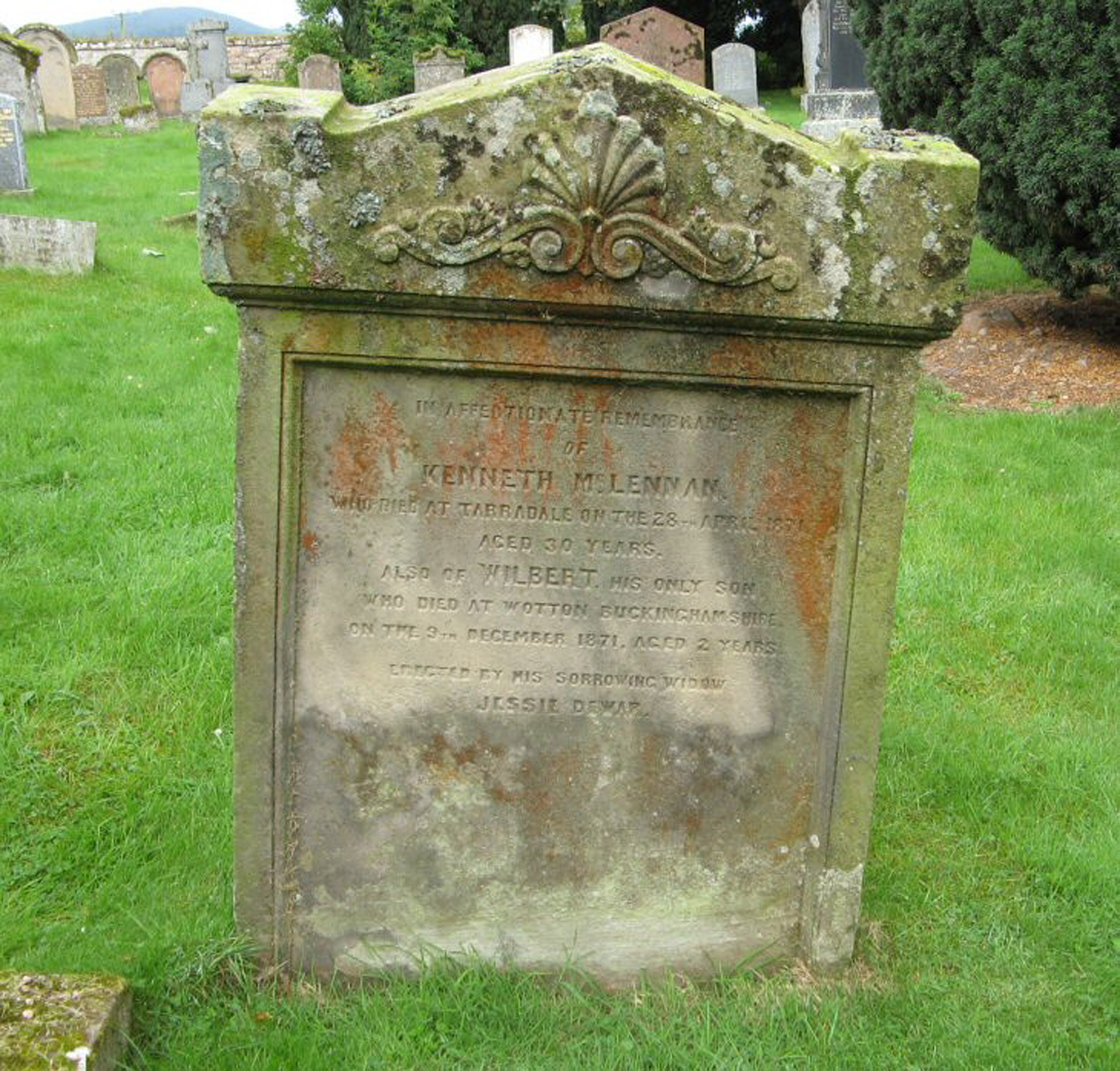 Photo of headstones/Kenneth McLennan d 1871 MI Kilchrist, Urray